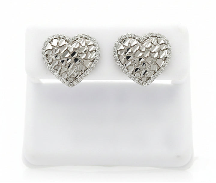 925 SILVER MOISSANITE HEART 0.37CTW EARRINGS