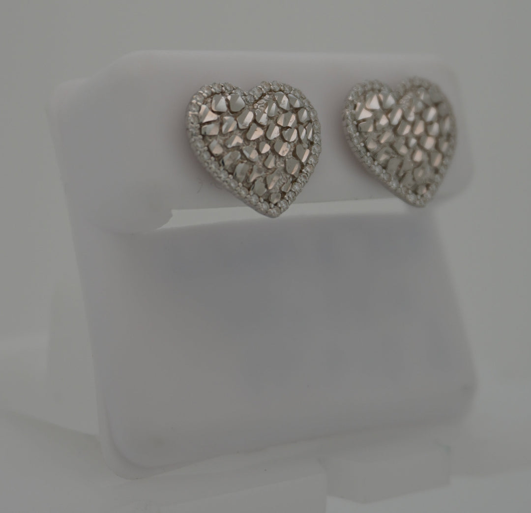925 SILVER MOISSANITE HEART 0.37CTW EARRINGS