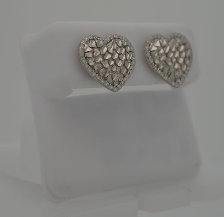 925 SILVER MOISSANITE HEART 0.37CTW EARRINGS