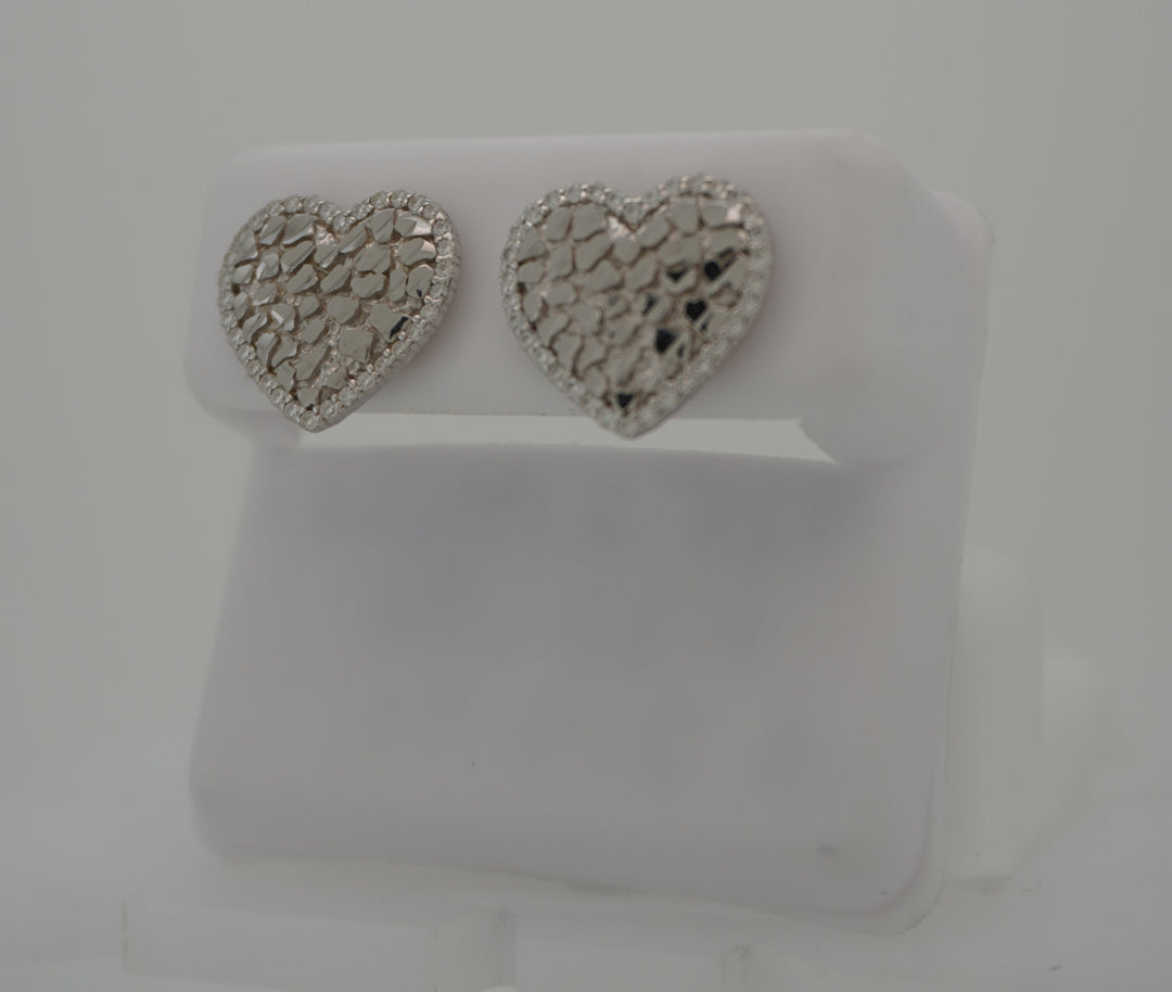 925 SILVER MOISSANITE HEART 0.37CTW EARRINGS