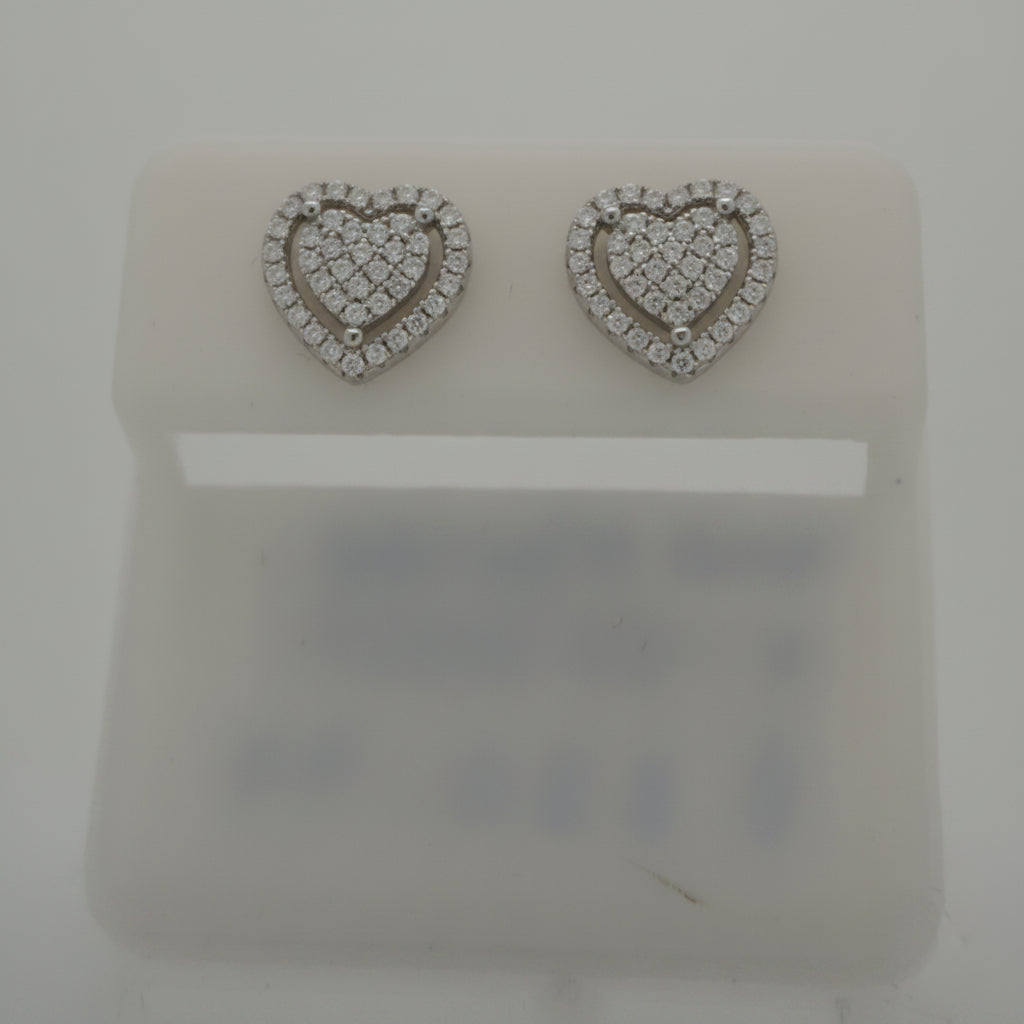 925 SILVER MOISSANITE HEART 0.38CTW EARRINGS