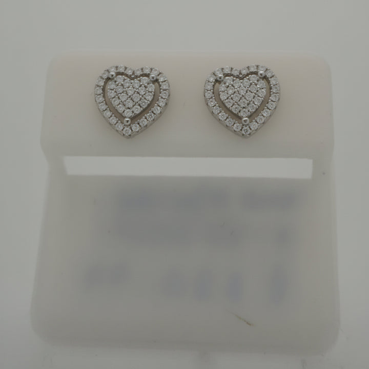 925 SILVER MOISSANITE HEART 0.38CTW EARRINGS