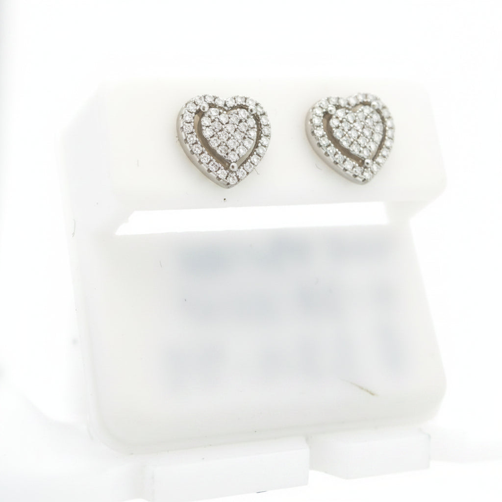 925 SILVER MOISSANITE HEART 0.38CTW EARRINGS