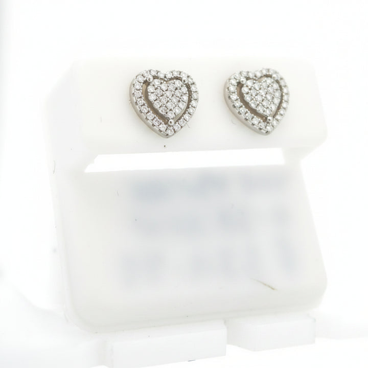 925 SILVER MOISSANITE HEART 0.38CTW EARRINGS