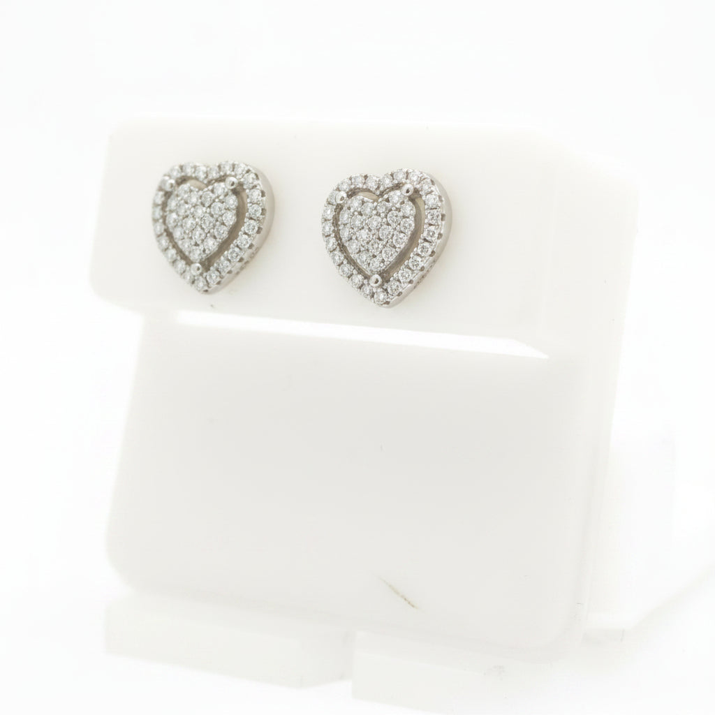 925 SILVER MOISSANITE HEART 0.38CTW EARRINGS