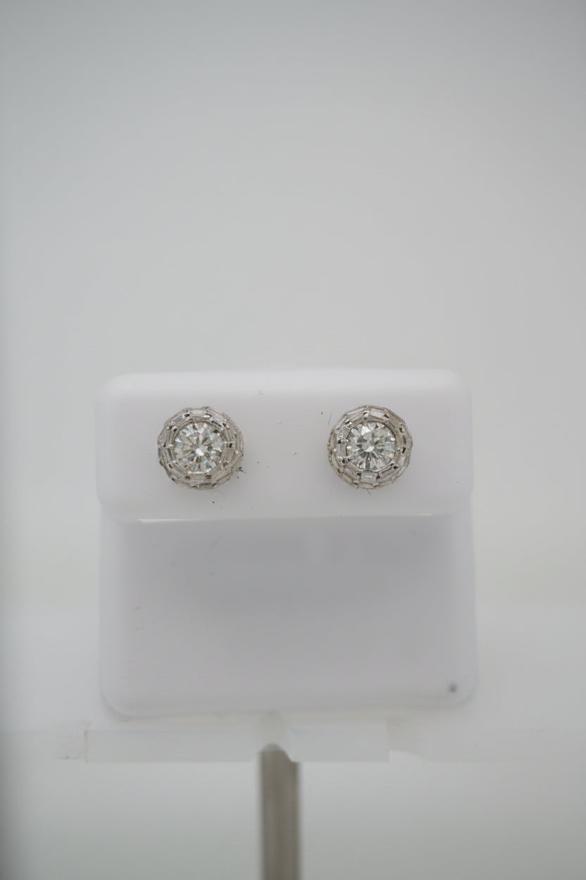 925 SILVER MOISSANITE 2.21CTW EARRINGS