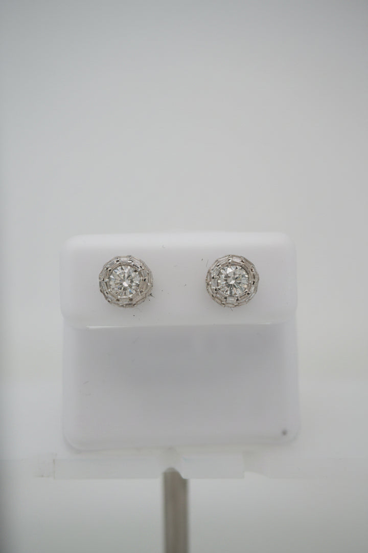 925 SILVER MOISSANITE 2.21CTW EARRINGS