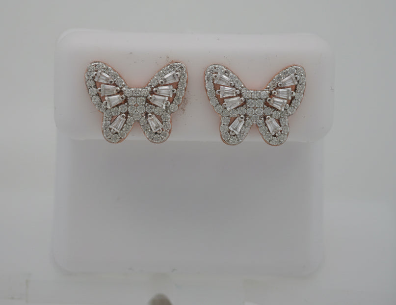 925 SILVER ROSE DIP MOISSANITE 1.06CTW EARRINGS