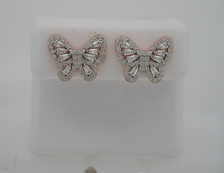 925 SILVER ROSE DIP MOISSANITE 1.06CTW EARRINGS