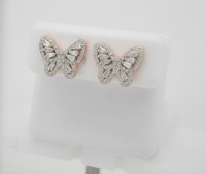 925 SILVER ROSE DIP MOISSANITE 1.06CTW EARRINGS