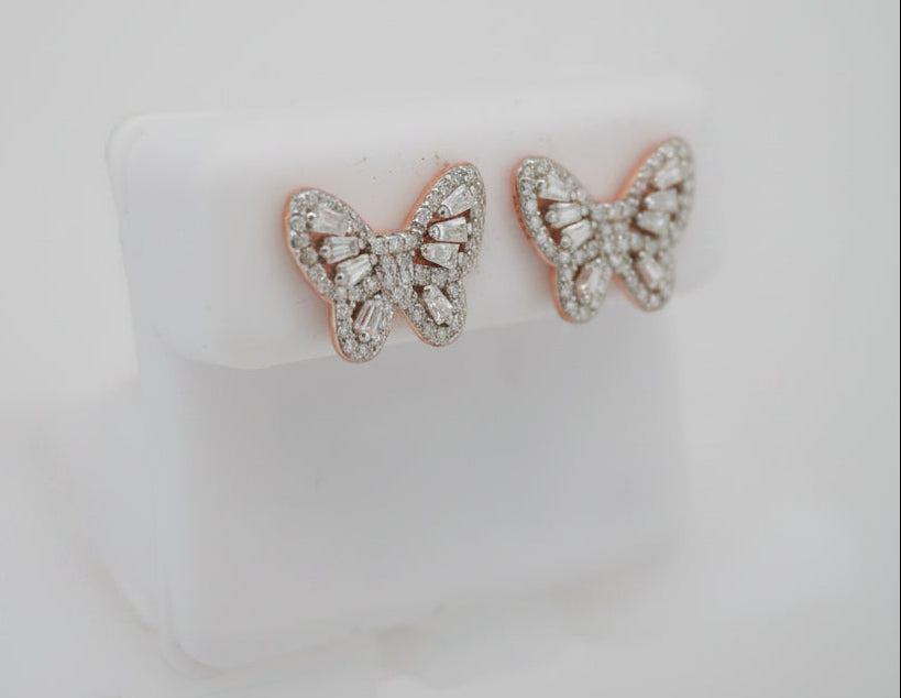 925 SILVER ROSE DIP MOISSANITE 1.06CTW EARRINGS