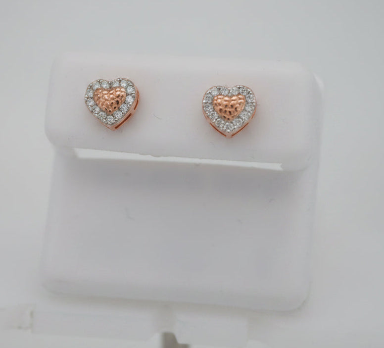 925 SILVER ROSE DIP MOISSANITE 0.21CTW EARRINGS