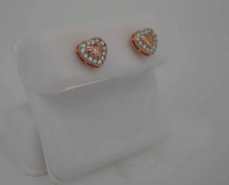 925 SILVER ROSE DIP MOISSANITE 0.21CTW EARRINGS