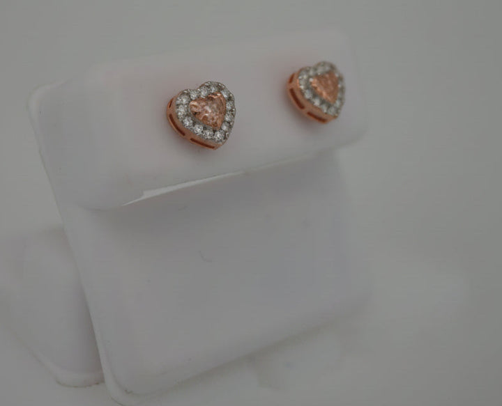 925 SILVER ROSE DIP MOISSANITE 0.21CTW EARRINGS
