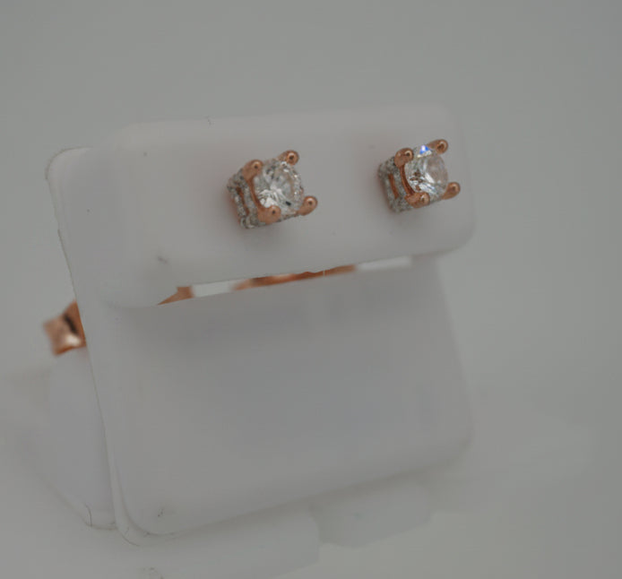 925 SILVER ROSE DIP MOISSANITE 1.27CTW EARRINGS