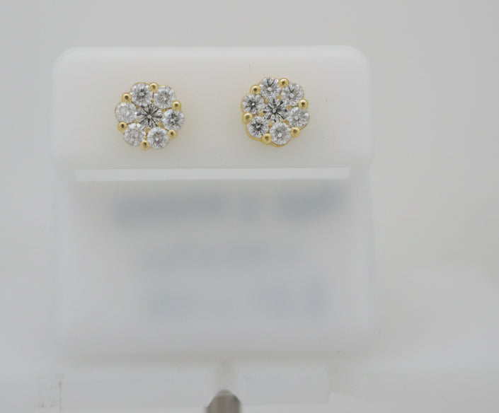 925 SILVER GOLD DIP MOISSANITE 1.00CTW EARRINGS