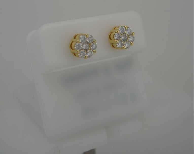 925 SILVER GOLD DIP MOISSANITE 1.00CTW EARRINGS
