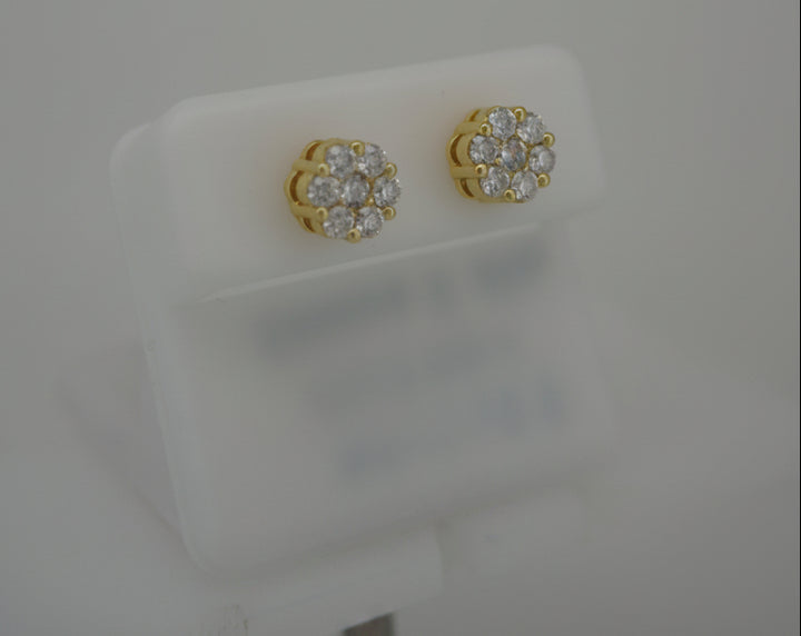 925 SILVER GOLD DIP MOISSANITE 1.00CTW EARRINGS