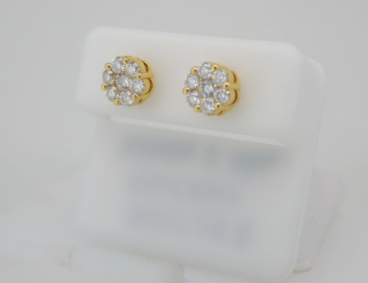 925 SILVER GOLD DIP MOISSANITE 1.00CTW EARRINGS