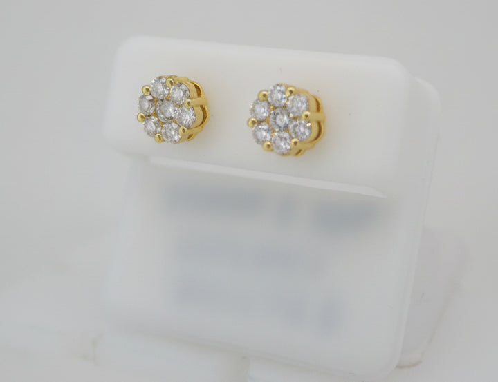925 SILVER GOLD DIP MOISSANITE 1.00CTW EARRINGS