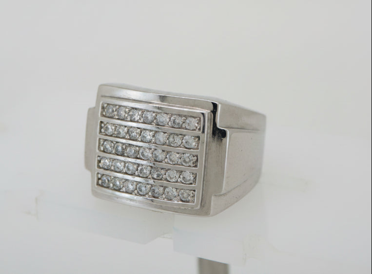 925 SILVER MENS CZ RING