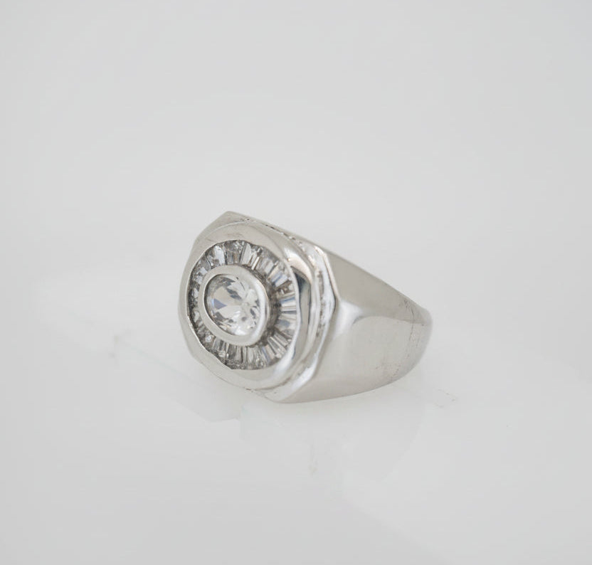 925 SILVER MENS CZ RING