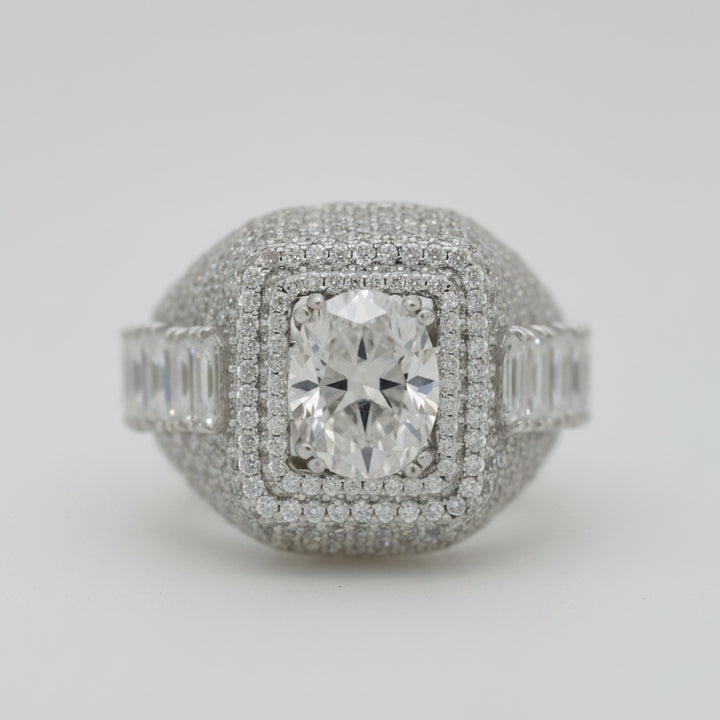 925 SILVER MOISSANITE JESUS 4.84CTW RING