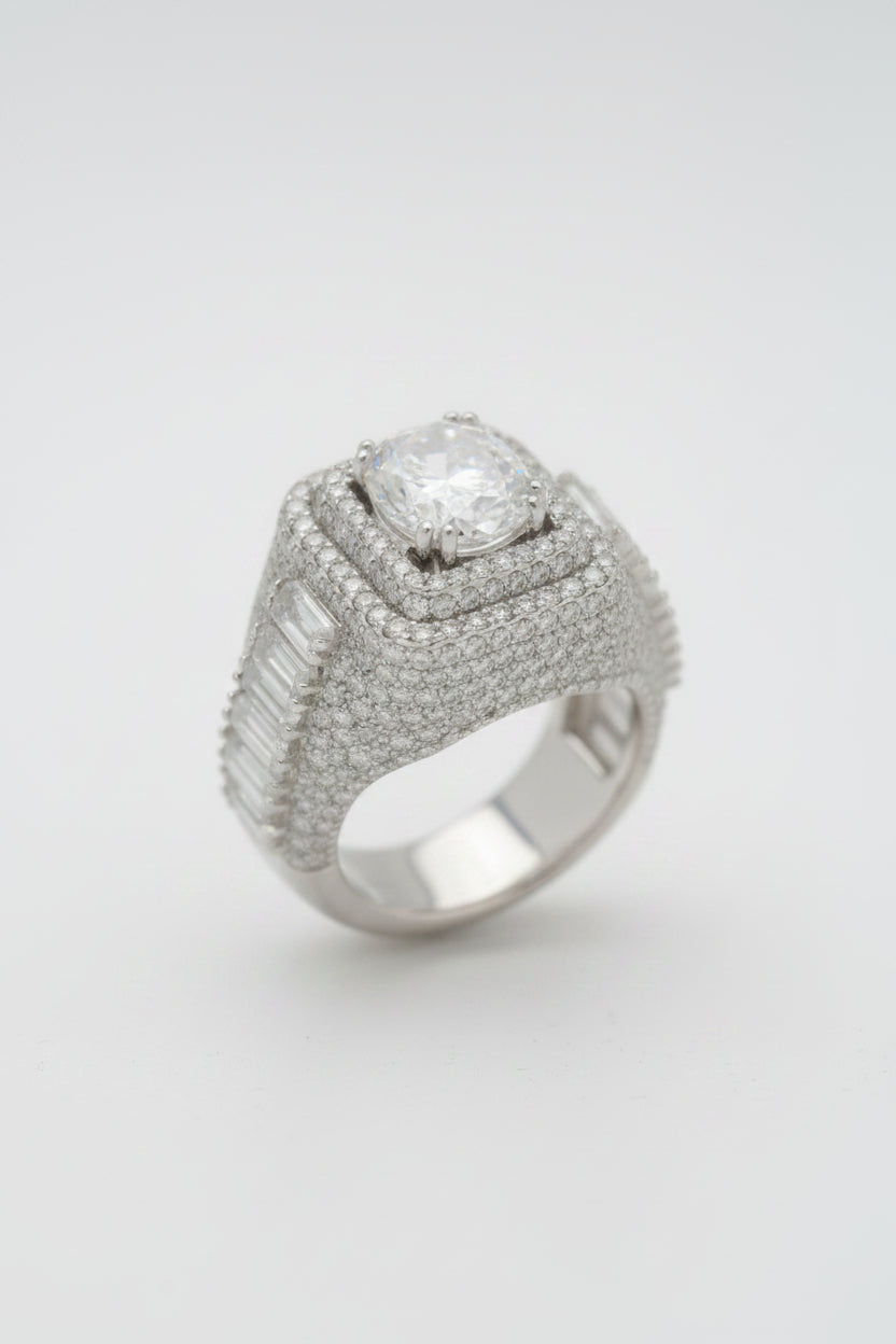 925 SILVER MOISSANITE JESUS 4.84CTW RING
