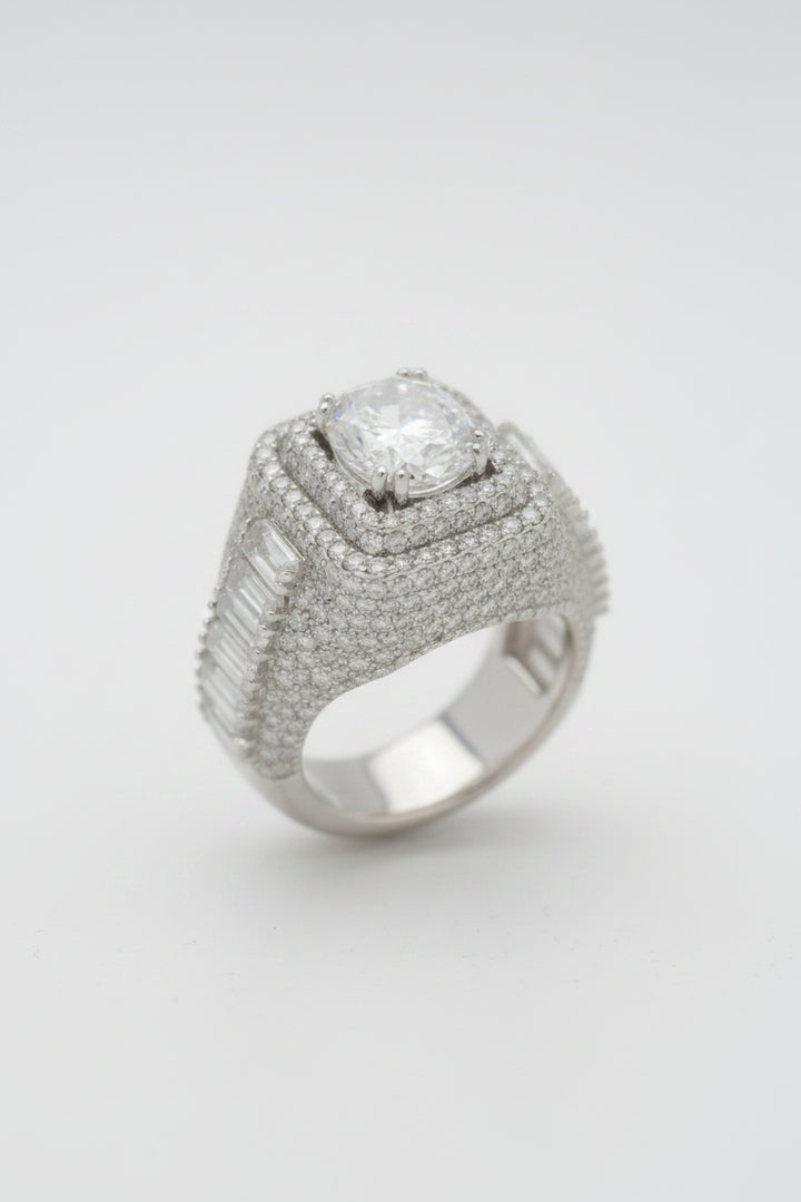 925 SILVER MOISSANITE JESUS 4.84CTW RING