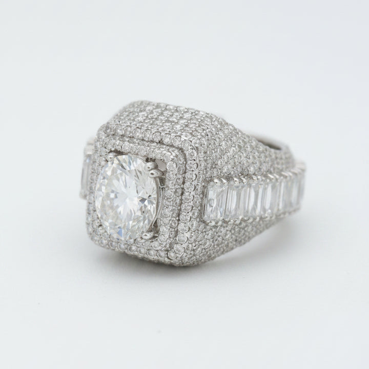 925 SILVER MOISSANITE JESUS 4.84CTW RING