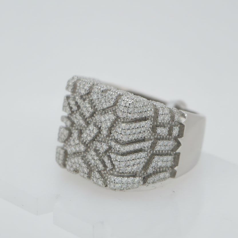 925 SILVER NUGGET DESIGN MOISSANITE 1.70CTW RING