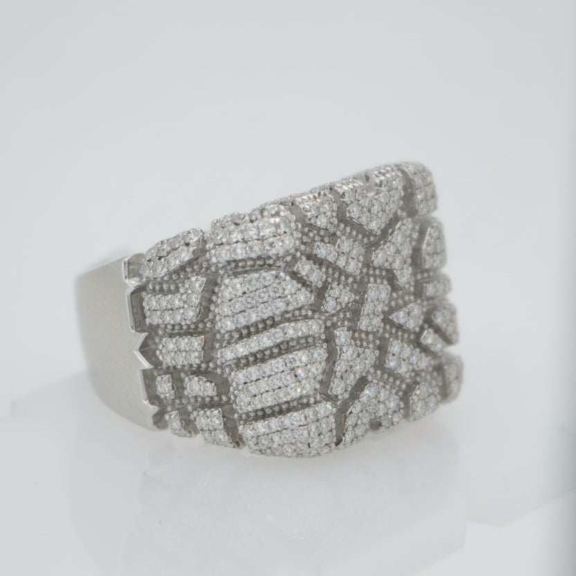 925 SILVER NUGGET DESIGN MOISSANITE 1.70CTW RING
