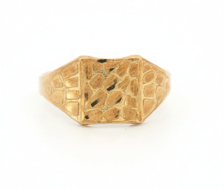 10K SQUARE NUGGET RING