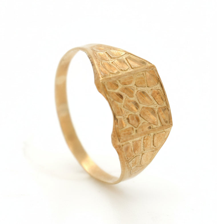 10K SQUARE NUGGET RING