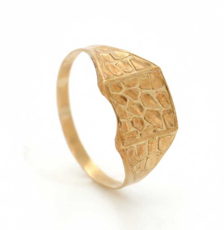 10K SQUARE NUGGET RING