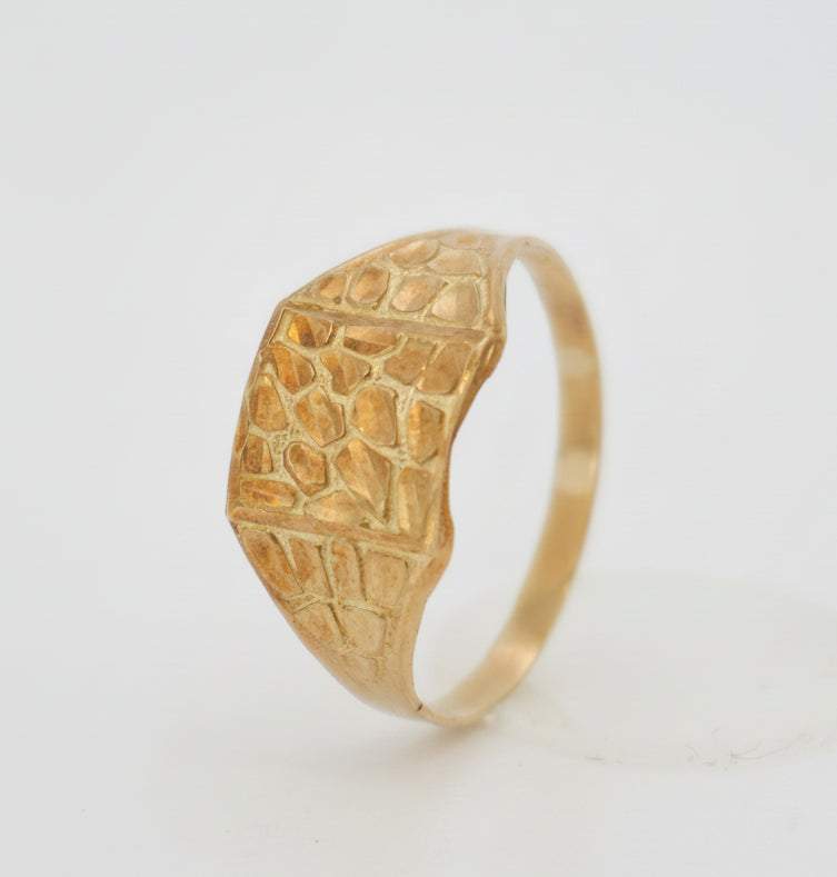 10K SQUARE NUGGET RING