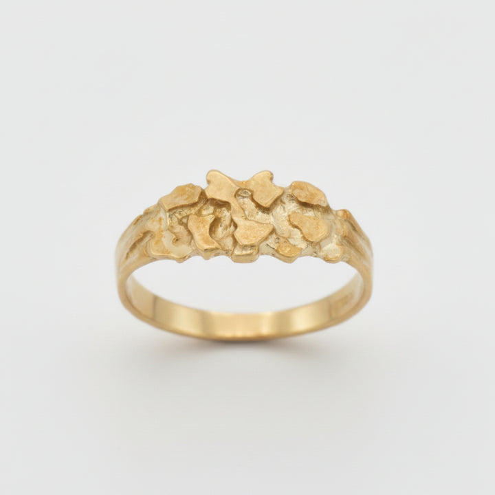 10K SQUARE NUGGET RING