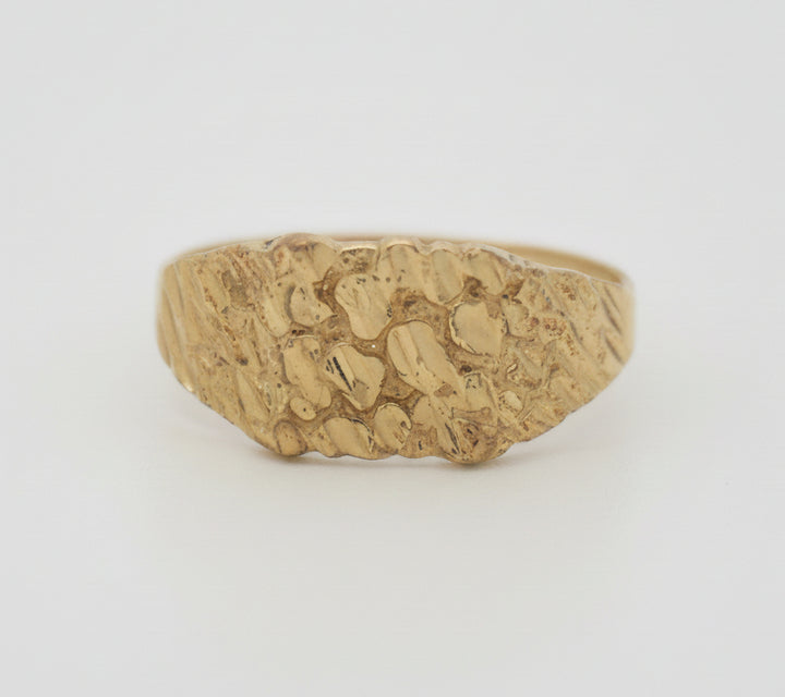 10K SQUARE NUGGET RING