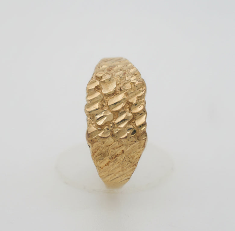 10K SQUARE NUGGET RING