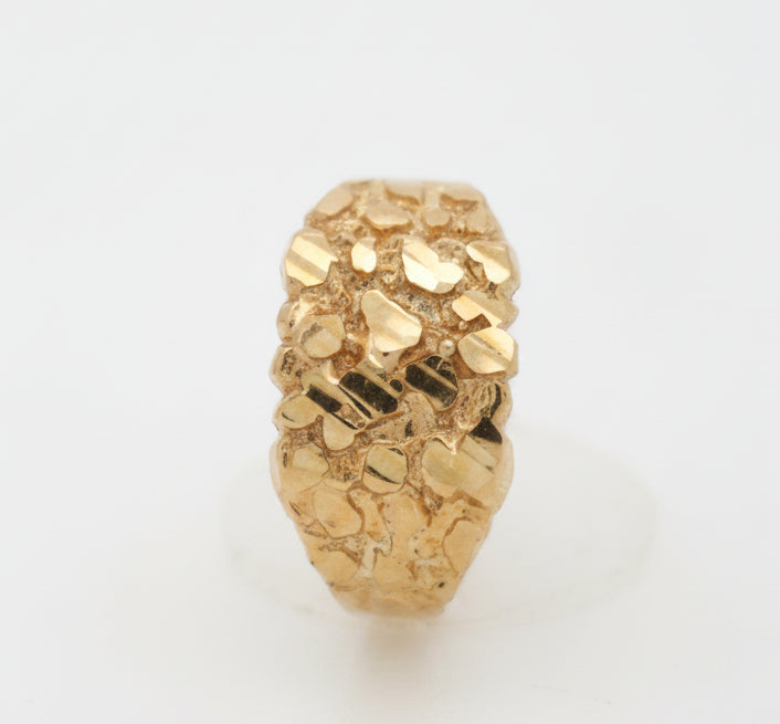 10K SQUARE NUGGET RING