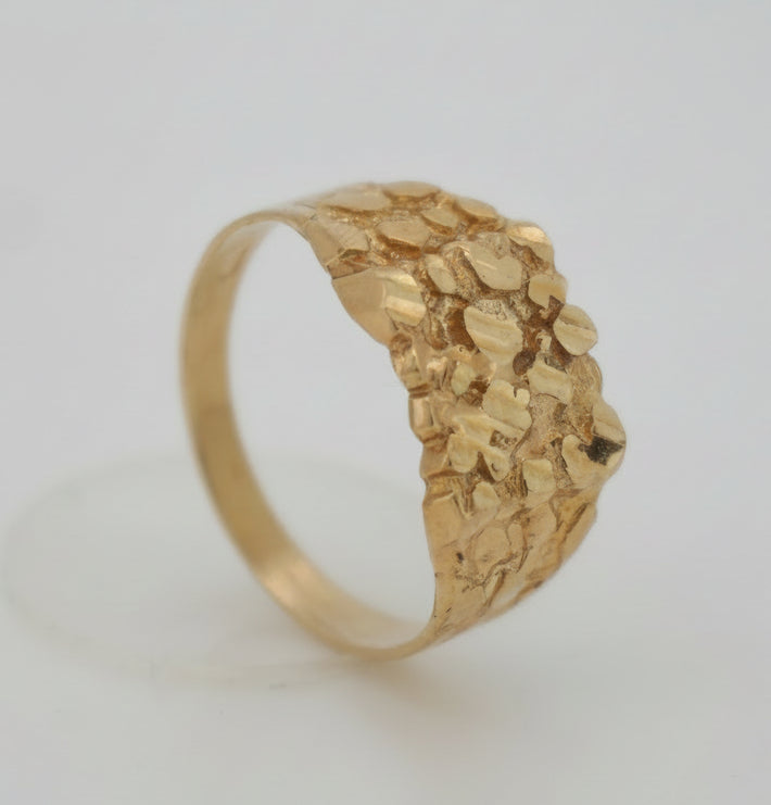 10K SQUARE NUGGET RING