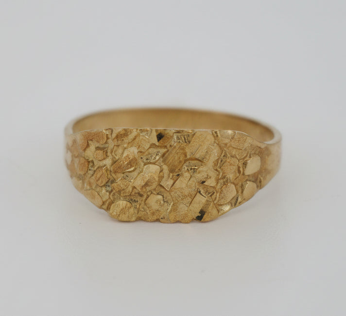 10K SQUARE NUGGET RING