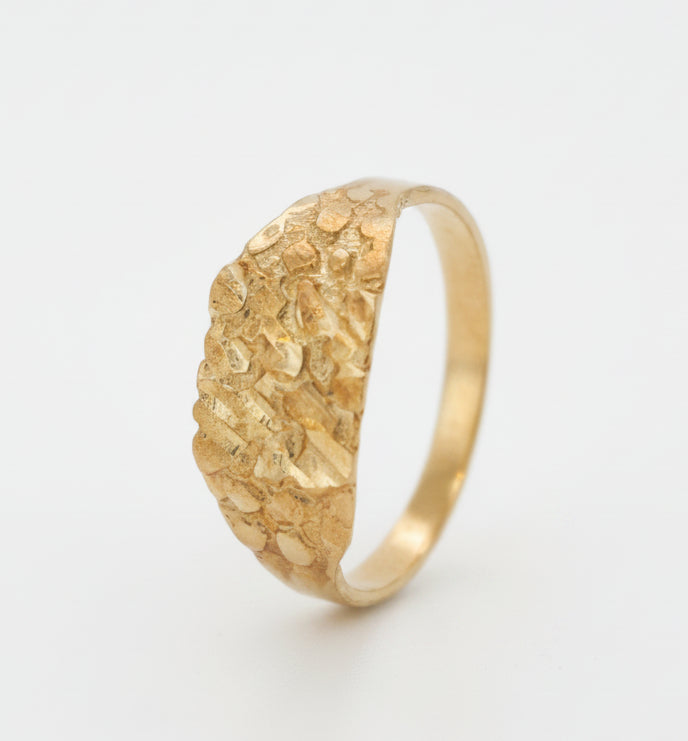 10K SQUARE NUGGET RING