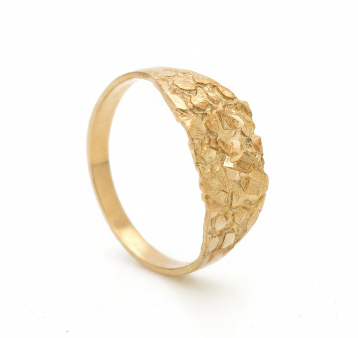 10K SQUARE NUGGET RING