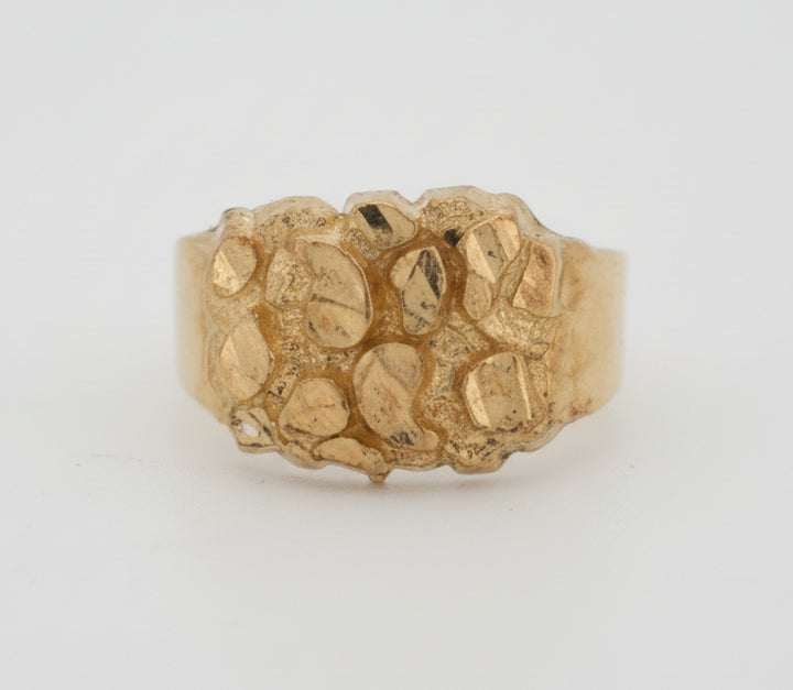 10K SQUARE NUGGET RING