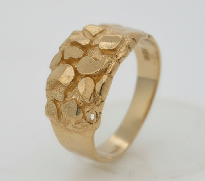 10K SQUARE NUGGET RING