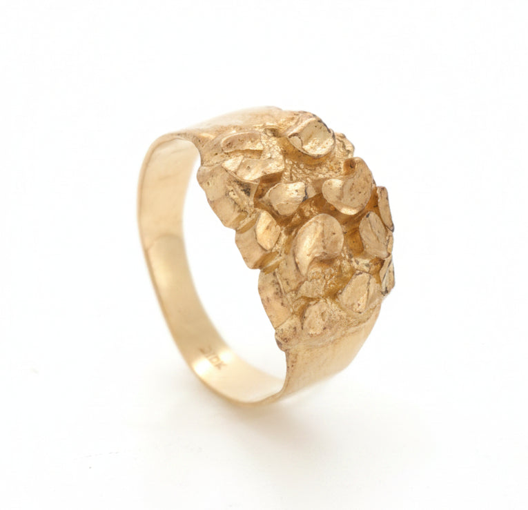 10K SQUARE NUGGET RING