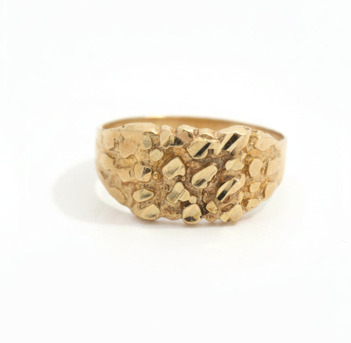 10K SQUARE NUGGET RING
