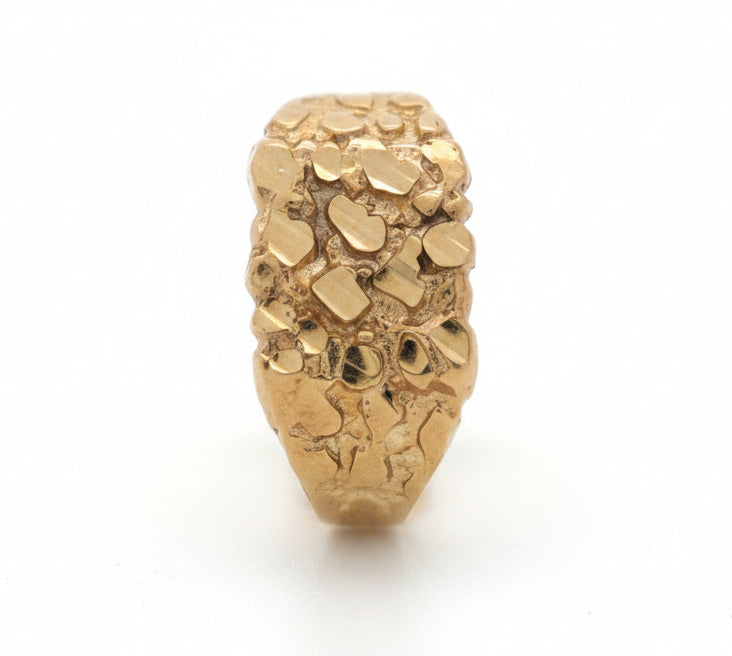 10K SQUARE NUGGET RING