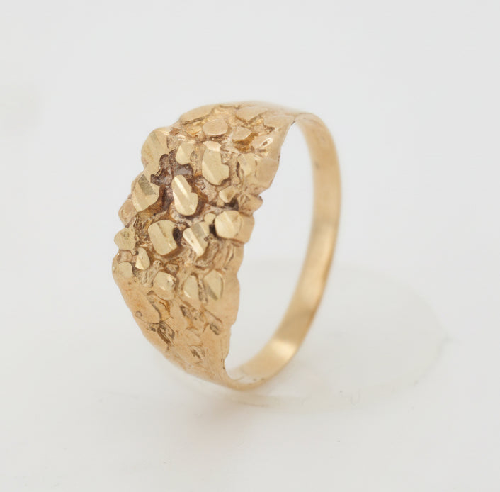 10K SQUARE NUGGET RING